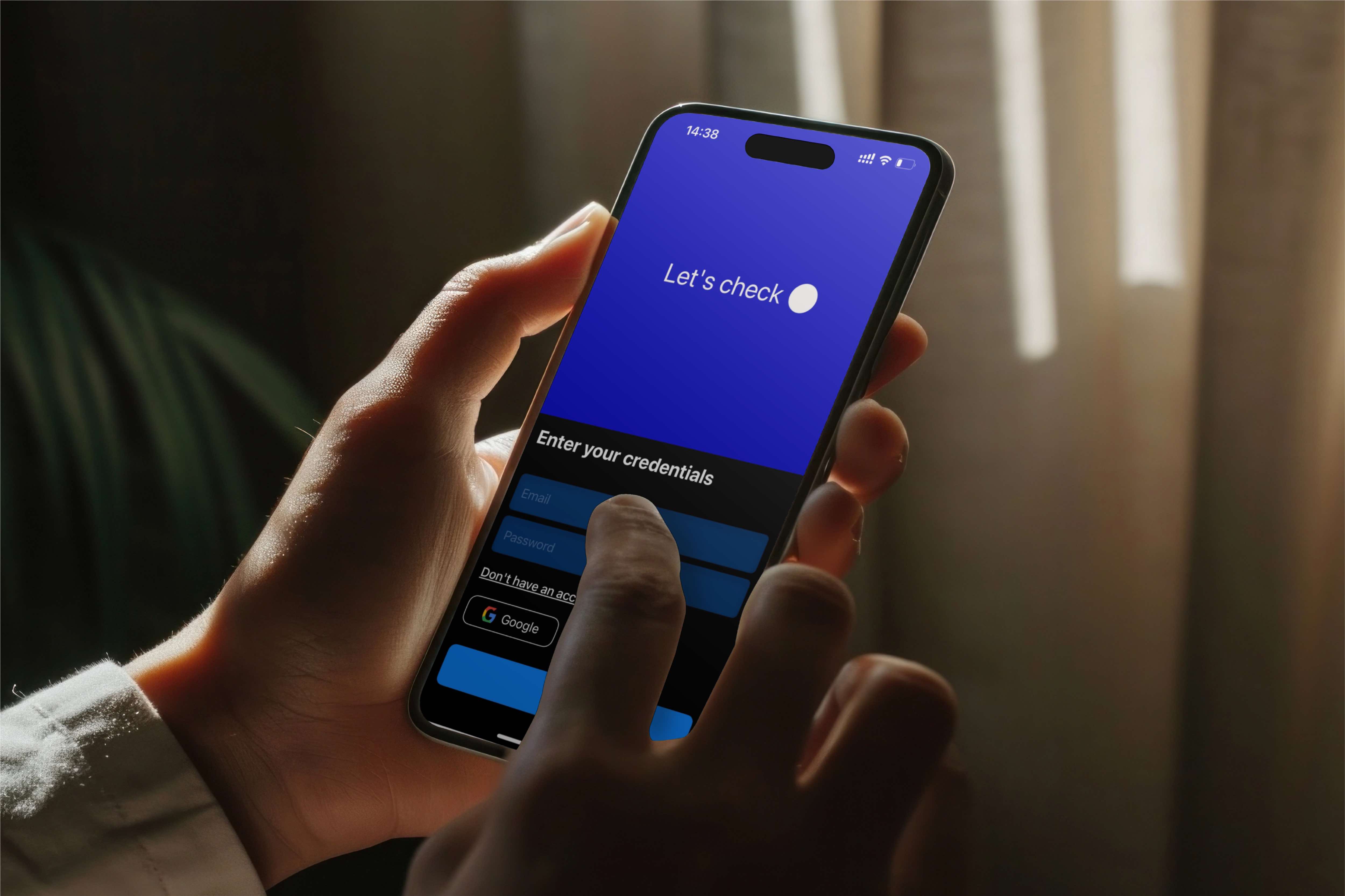 SkinX App Login Screen